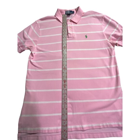Polo Ralph Lauren Pink with White Stripe Men's Large Polo Shirt - Picture 3 of 6